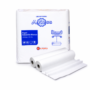 Papel Sabanilla Blanco Doble Hoja Ariess 8 Rollos x 50 m