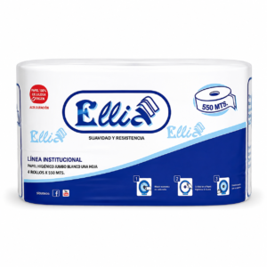 Papel Higiénico Línea Institucional Jumbo Ellia 4 rollos x 550 m