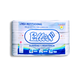 Papel Higiénico Línea Institucional Jumbo Ellia 6 rollos x 300 m