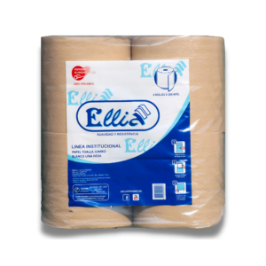 Papel Toalla Institucional Jumbo Ecológico Ellia 4 rollos x 200 m