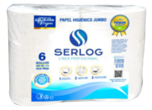 PAPEL HIGIÉNICO JUMBO 500 mt 100% CELULOSA X 6 ROLLOS