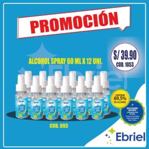 ALCOHOL SPRAY 60 ml. X 12 UNIDADES
