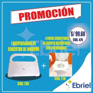 promo16.jpg 4 PACKS COBERTORES DE ASIENTO DESCARTABLE CON 250 UND. C/U + 1 DISPENSADOR DE COBERTOR