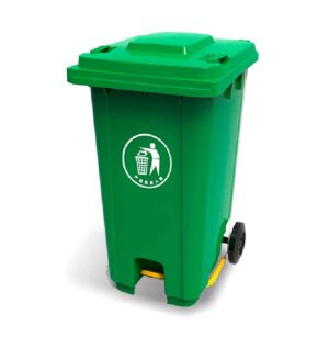 tacho-verde2.jpg Tacho de basura con sistema de pedal y 2 ruedas 120